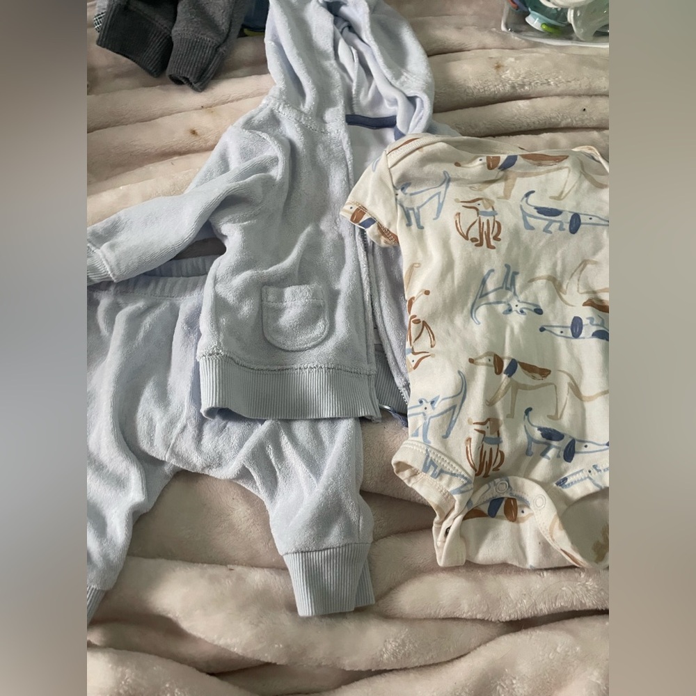 Child of Mine Blue and Cream Kids Matching Set